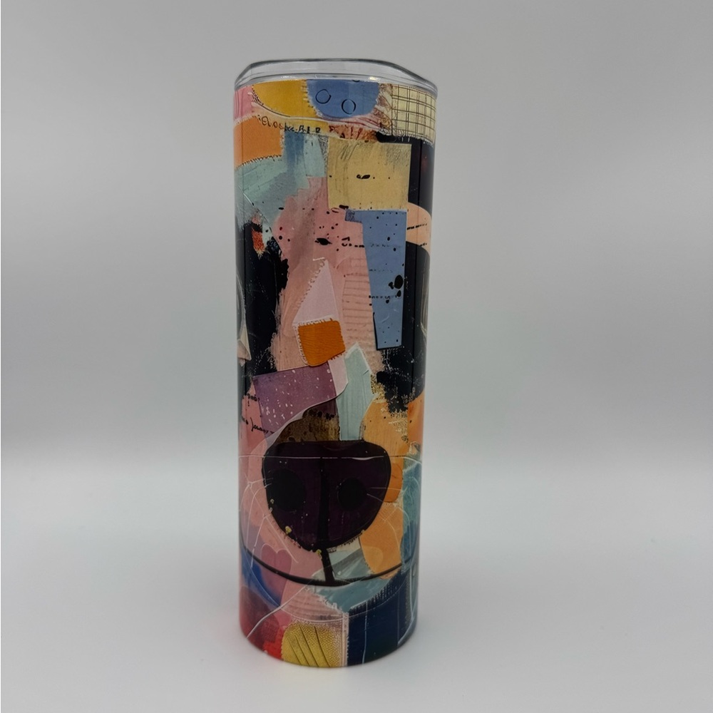 Abstract Dog 20oz Skinny Stainless Steel Tumbler With Straw